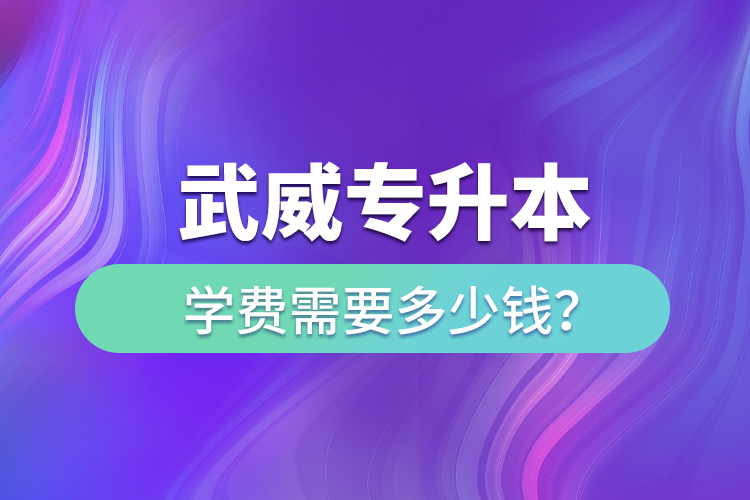 武威專升本學(xué)費(fèi)需要多少錢？
