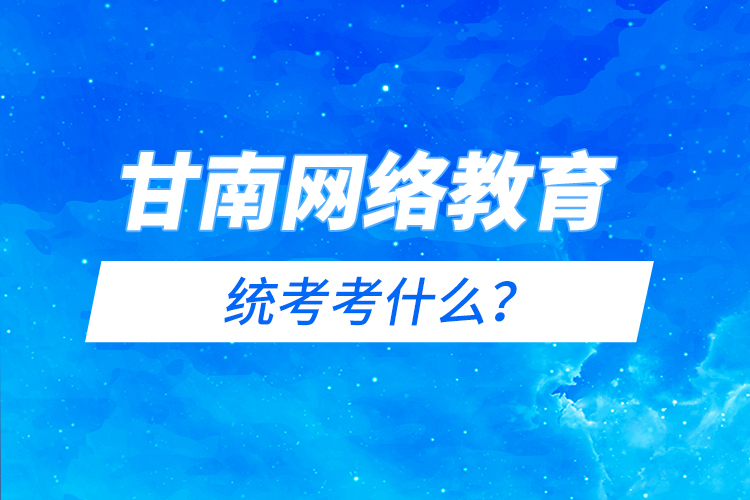 甘南網(wǎng)絡(luò)教育統(tǒng)考考什么？