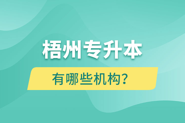 梧州專升本有哪些機構？