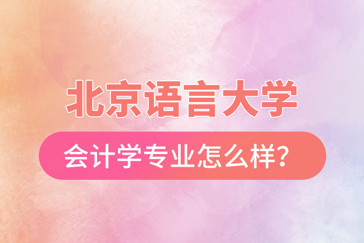 北京語(yǔ)言大學(xué)會(huì)計(jì)學(xué)專業(yè)怎么樣？
