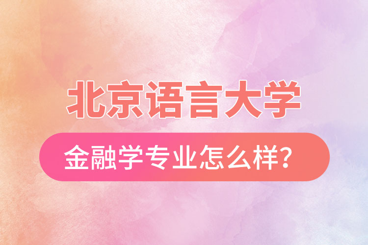 北京語言大學(xué)金融學(xué)專業(yè)怎么樣？