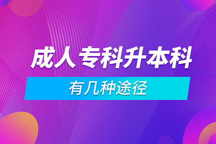 成人?？粕究朴袔追N途徑