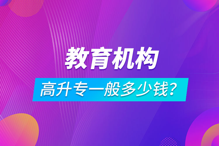 教育機構(gòu)高升專一般多少錢？