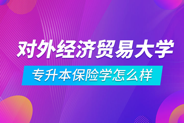 對(duì)外經(jīng)濟(jì)貿(mào)易大學(xué)專(zhuān)升本保險(xiǎn)學(xué)怎么樣