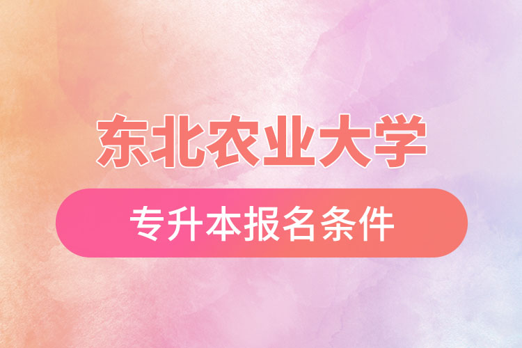 東北農(nóng)業(yè)大學(xué)專升本報名條件？