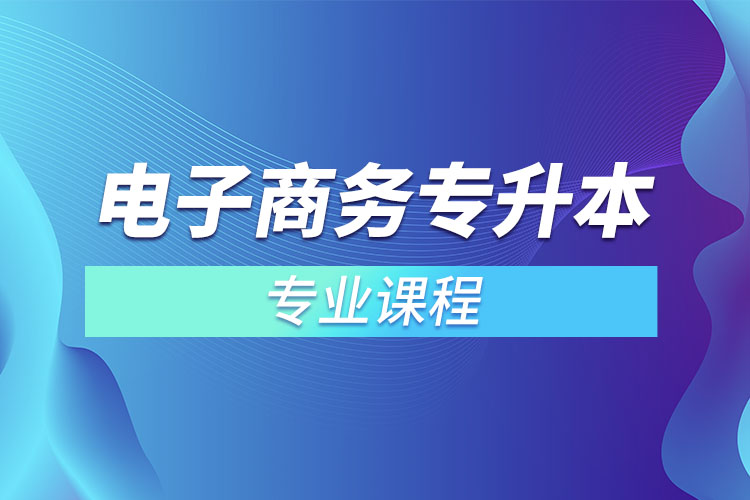 電子商務(wù)專升本專業(yè)課程有哪些？