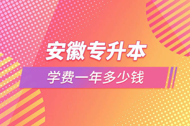 安徽專升本學費大概多少錢一年？