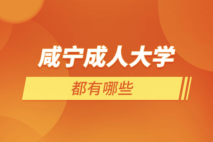 咸寧成人大學(xué)都有哪些？
