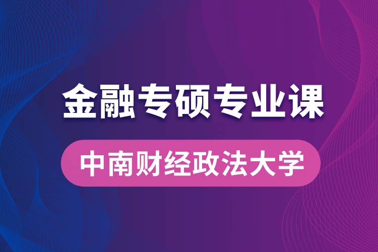 中南財經政法大學金融專碩專業(yè)課