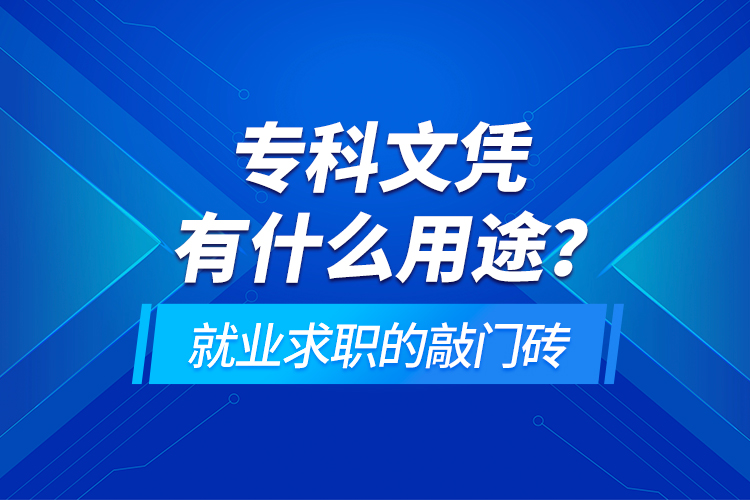 ?？莆膽{有什么用途？就業(yè)求職的敲門磚