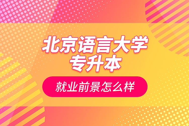 北京語言大學(xué)專升本就業(yè)前景怎么樣？