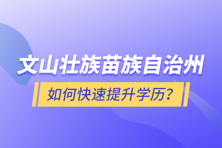 文山壯族苗族自治州如何快速提升學歷？