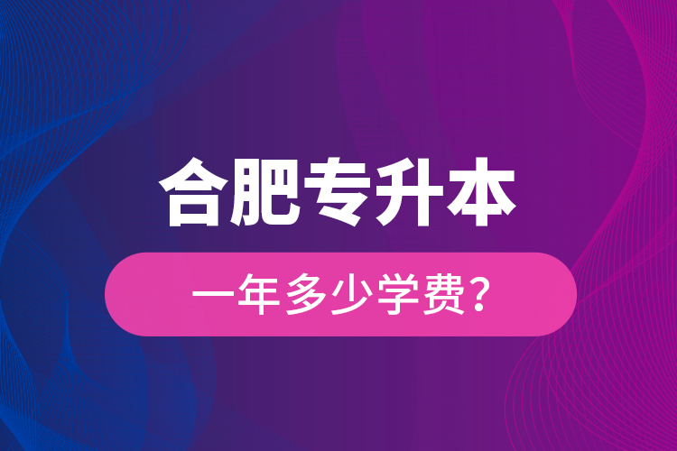 合肥專升本一年多少學費？