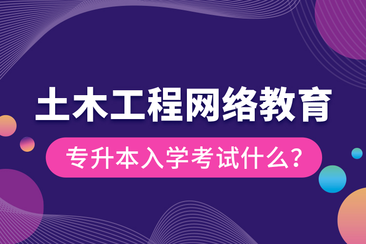 土木工程網(wǎng)絡(luò)教育專升本入學(xué)考試什么？