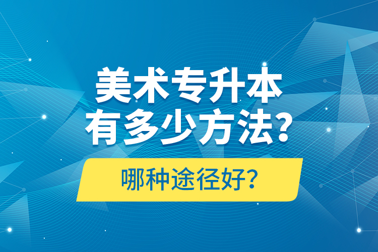 美術(shù)專升本有多少方法？哪種途徑好？