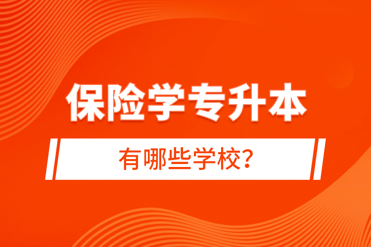保險(xiǎn)學(xué)專(zhuān)升本有哪些學(xué)校？