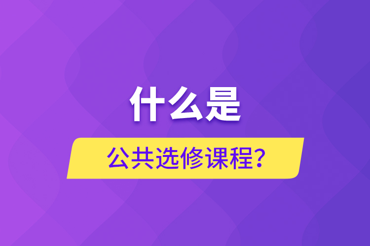 什么是公共選修課程？