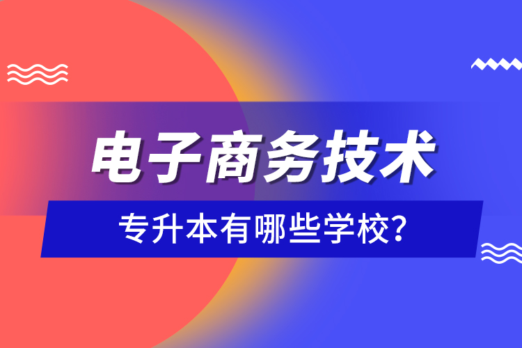 電子商務技術專升本有哪些學校？