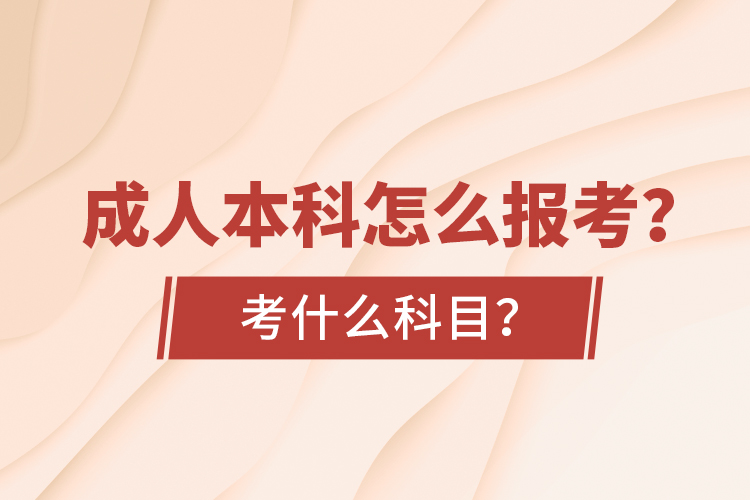 成人本科怎么報(bào)考？考什么科目？