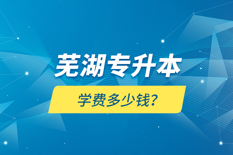 蕪湖專升本學費多少錢？