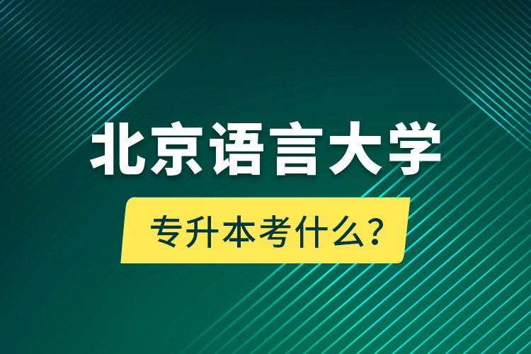 北京語言大學(xué)專升本考什么？