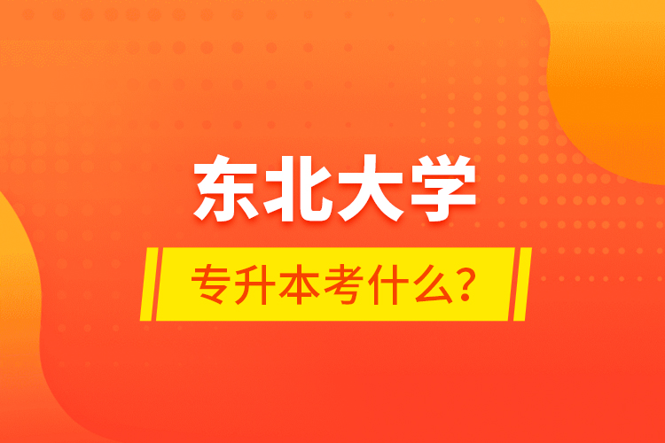 東北大學專升本考什么？