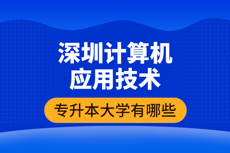 深圳計算機應(yīng)用技術(shù)專升本大學有哪些