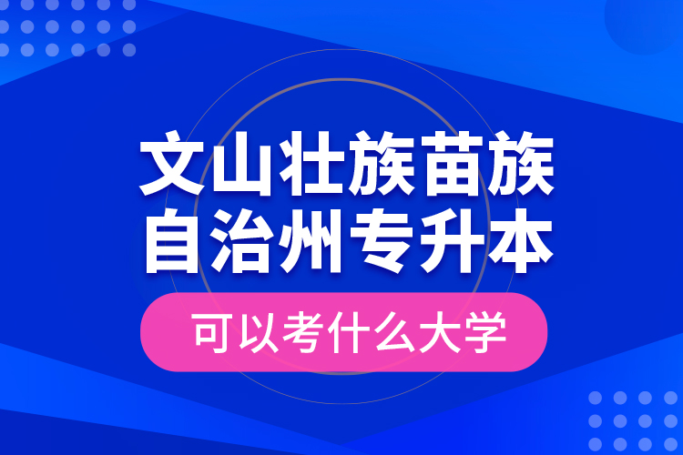 文山壯族苗族自治州專升本可以考什么大學？