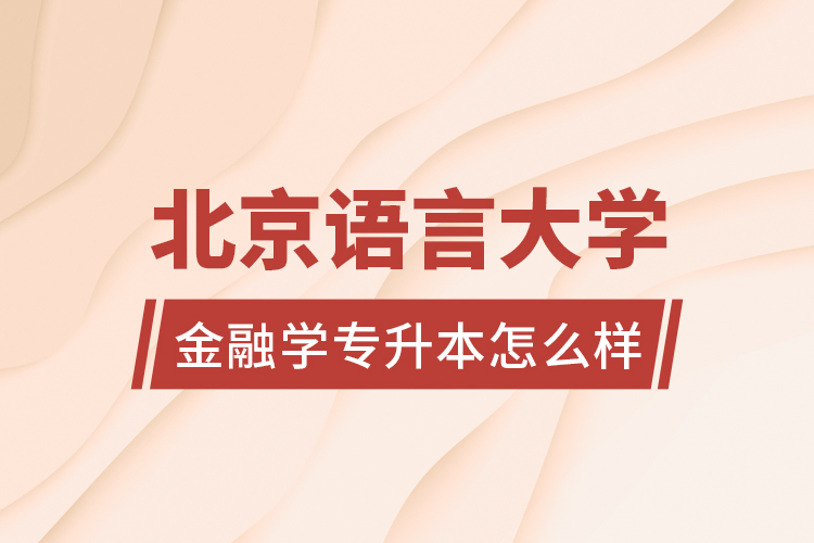 北京語(yǔ)言大學(xué)金融學(xué)專(zhuān)升本怎么樣？