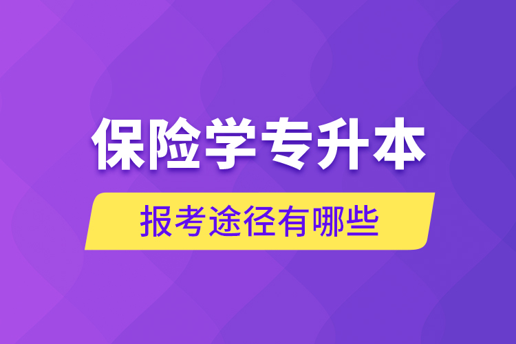 保險(xiǎn)學(xué)專(zhuān)升本的報(bào)考途徑有哪些？