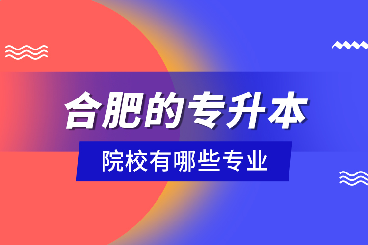 合肥的專升本院校有哪些專業(yè)？