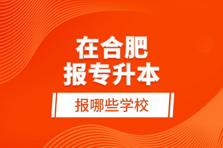 在合肥報專升本報哪些學校？