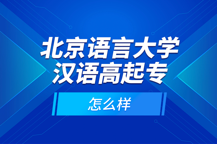 北京語言大學(xué)漢語高起專怎么樣？