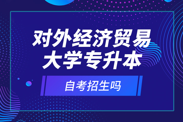 對(duì)外經(jīng)濟(jì)貿(mào)易大學(xué)專升本自考招生嗎？