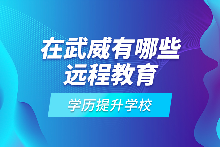在武威有哪些遠(yuǎn)程教育學(xué)歷提升學(xué)校？