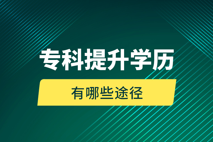 ?？铺嵘龑W(xué)歷有哪些途徑
