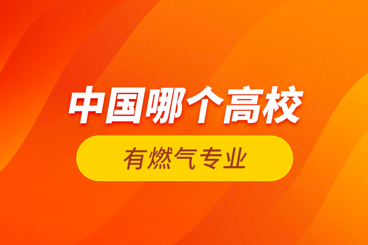 中國哪個(gè)高校有燃?xì)鈱I(yè)